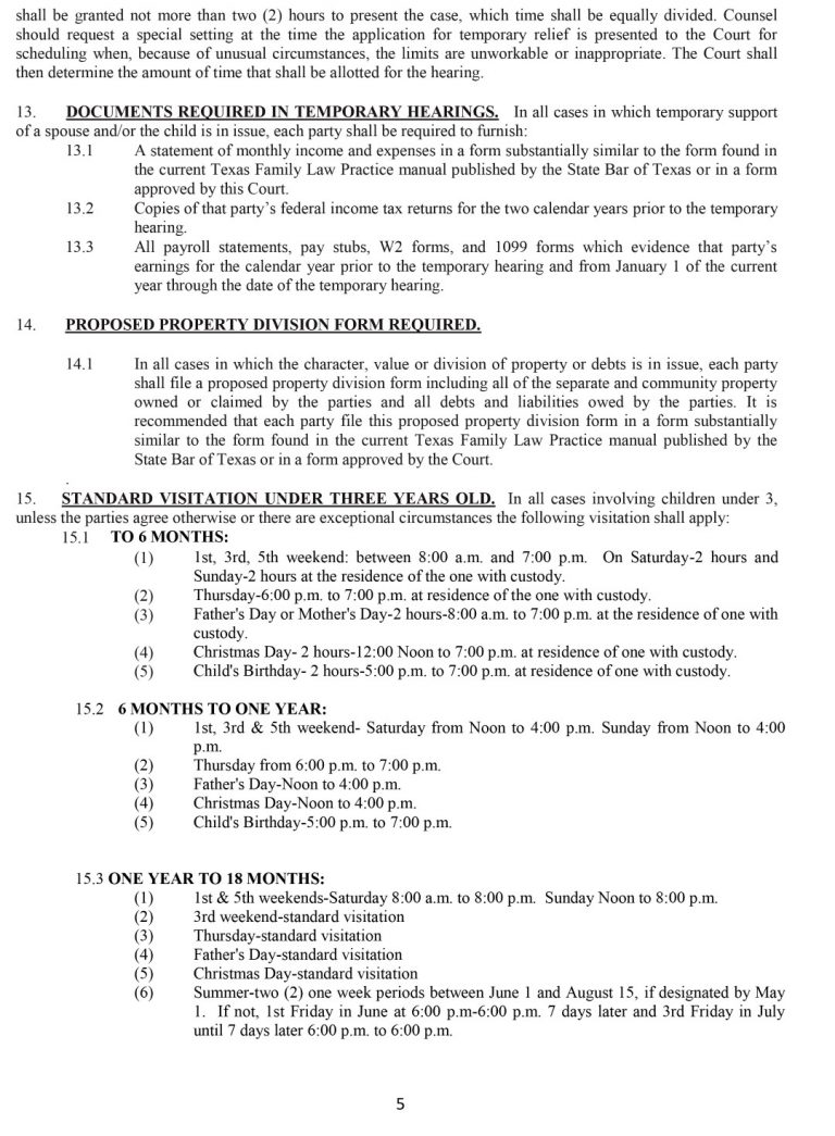 Local Rules and Standing Order to the 84th District Court
